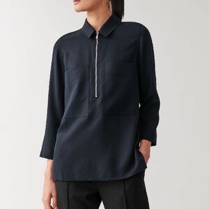 COS Half Zip Shirt with Patch Pockets